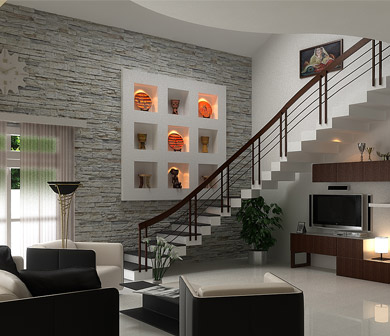 Custom designed interior and stairs